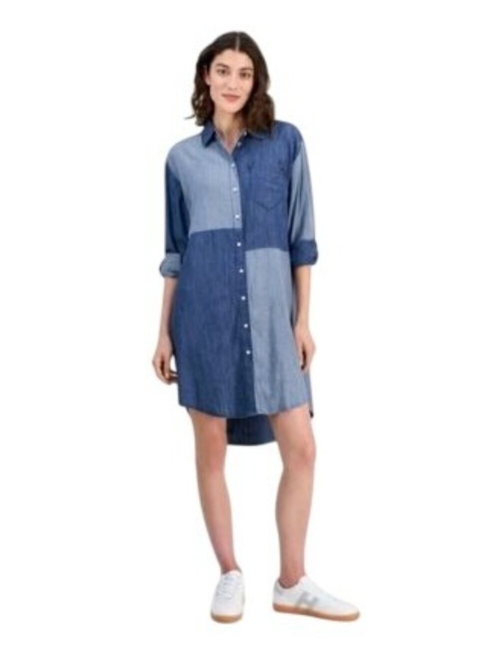 NWT Tommy Hilfiger Chambray Patchwork Shirtdress L MSRP $109.50
